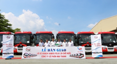 BÀN GIAO LÔ XE KHÁCH SAMCO FELIX 29 CHỖ NGỒI CHO CÔNG TY CỔ PHẦN MAI THANH