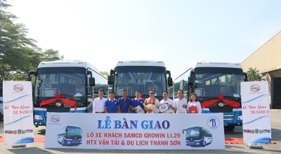 Samco bàn giao lô xe khách Samco Growin 34 chỗ ngồi Thế hệ mới cho HTX Vận tải & Du Lịch Thanh Sơn