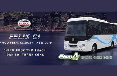 SAMCO FELIX CI 2019 - DÒNG XE KHÁCH 29/34 GHẾ NGỒI THẾ HỆ MỚI