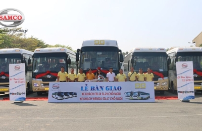 SAMCO BÀN GIAO LÔ 08 XE KHÁCH FELIX SI.29 CHỖ NGỒI VÀ 01 XE KHÁCH WENDA SD.47 CHỖ NGỒI CHO CÔNG TY TNHH SAIGON PUBLIC TRANSPORT