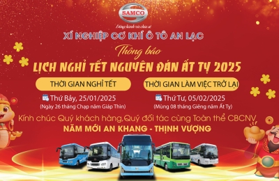 Samco An Lạc thông báo lịch nghỉ Tết Nguyên Đán 2025