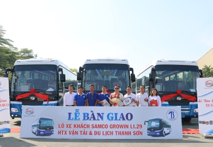 Samco bàn giao lô xe khách Samco Growin 34 chỗ ngồi Thế hệ mới cho HTX Vận tải & Du Lịch Thanh Sơn